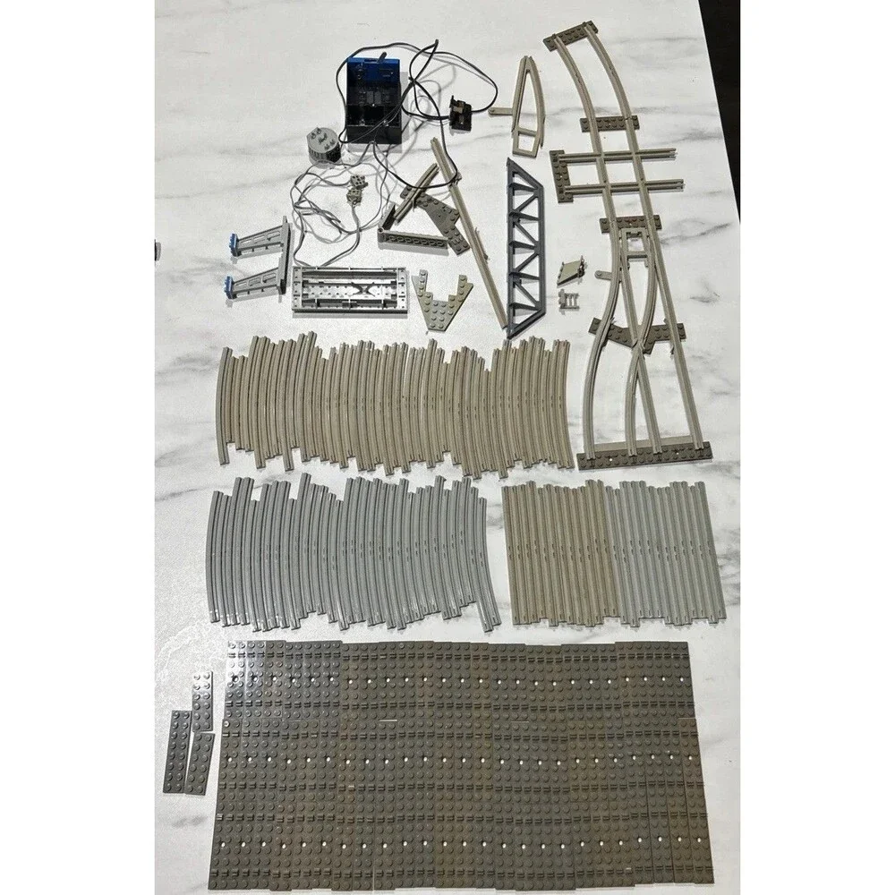 Vintage Lego Train Tracks 1980 Battery Control Parts Lot Of 200 Pieces Nice Add
